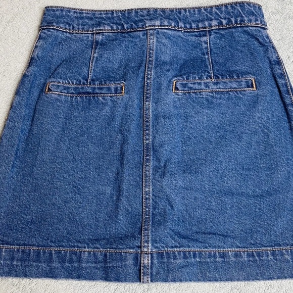 Free People We The Free Mini Skirt Womens 25 Denim Button Front Super High Rise - Picture 4 of 5